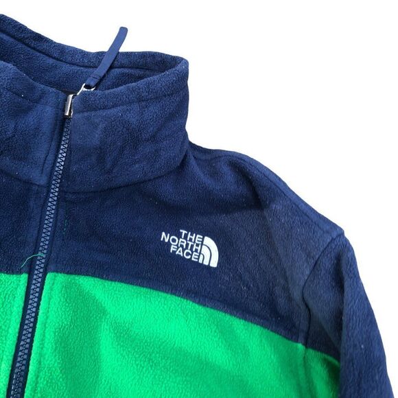 THE North Face Fleece Sweatshirt XL Boys Green/Navy Blue - Picture 5 of 14